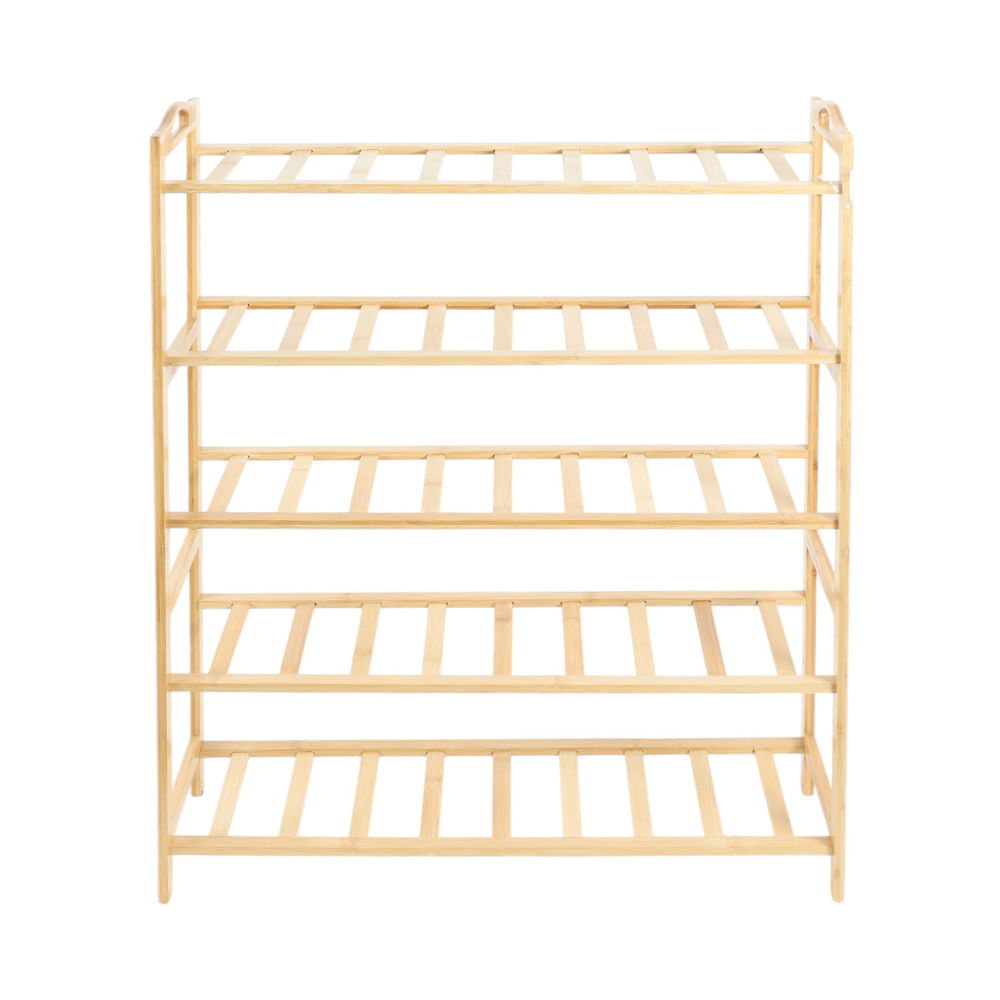 Zapatera de bambú de 5 niveles 70x24x90 cm
