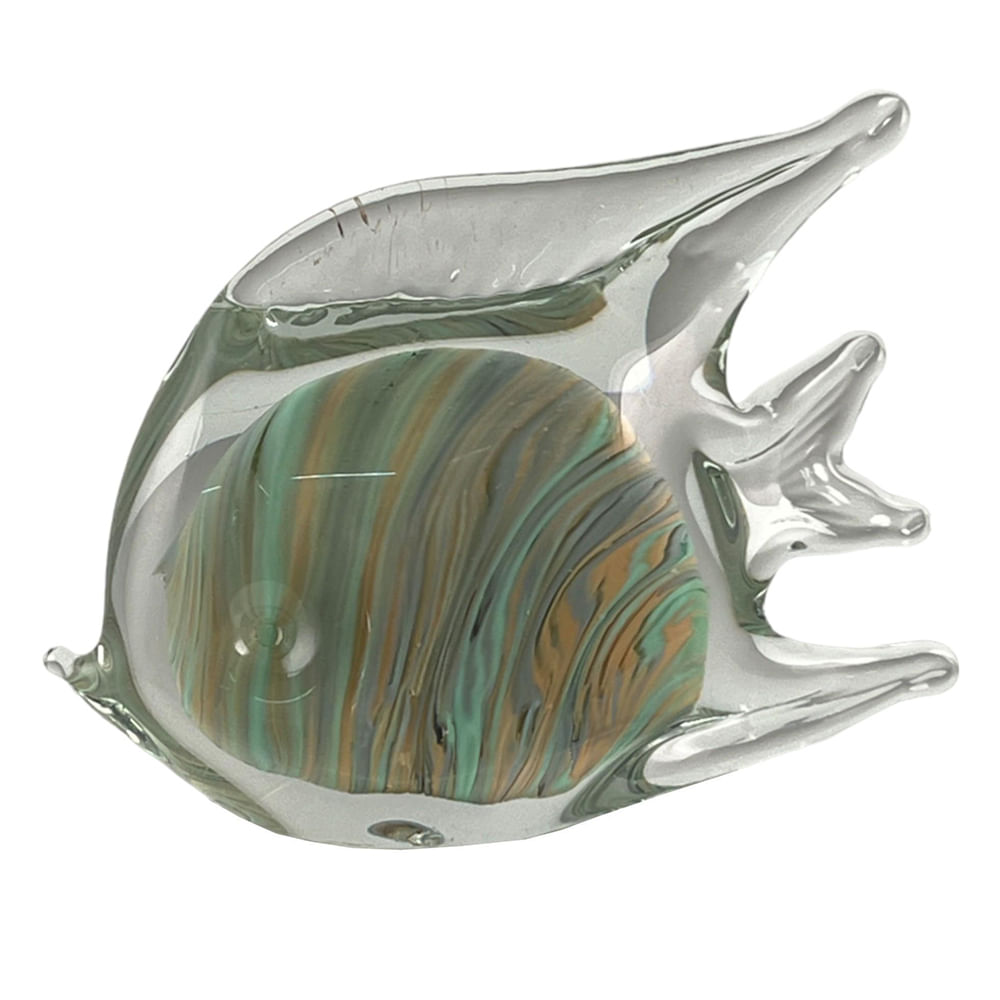 Figura de pez multicolor de vidrio 17x5x14 cm