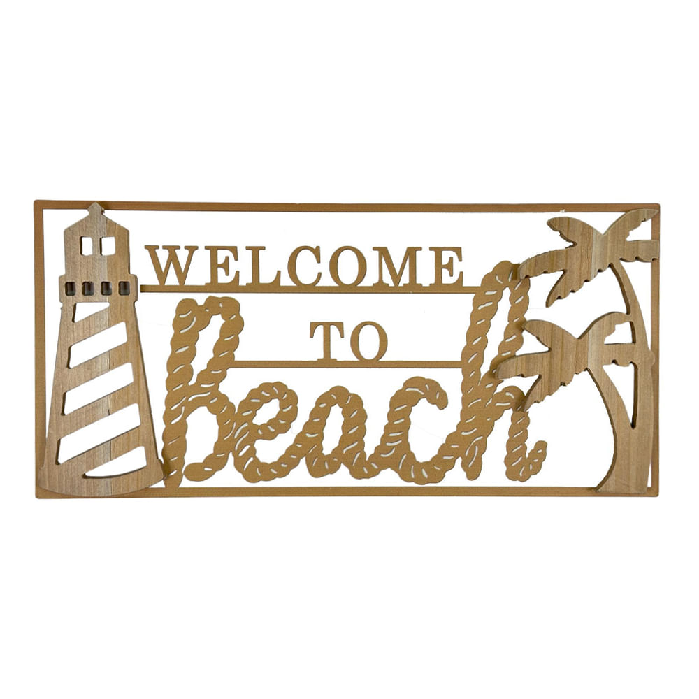 Placa decorativa de metal 40x1.3x19 cm