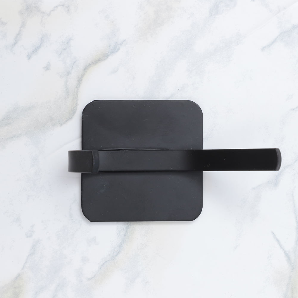 Gancho adhesivo para baño negro 4.5x7.5cm