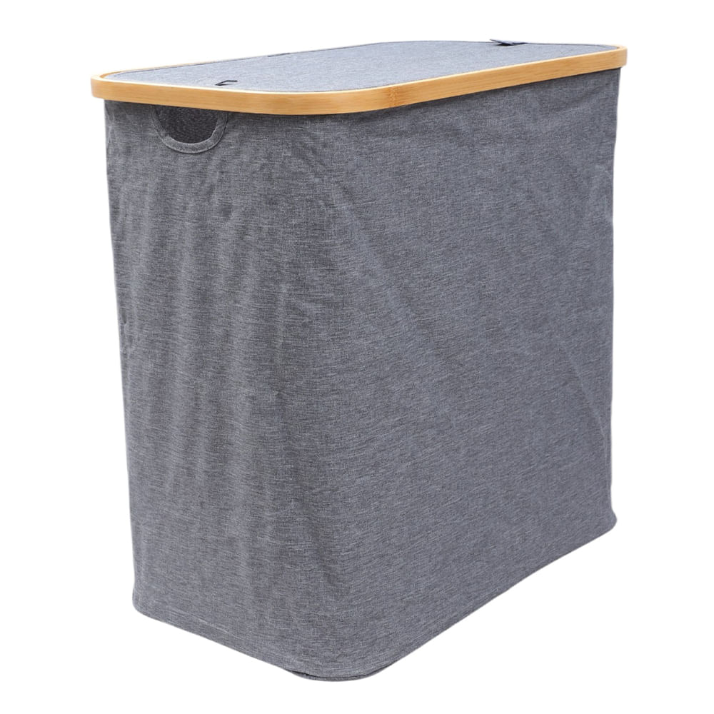 Cesta de almacenamiento gris con tapa 50x54x34