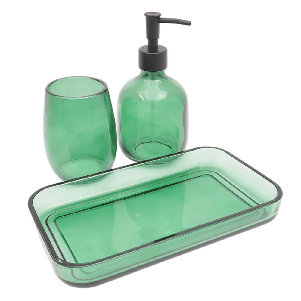 Set 3 piezas de vidrio para baño