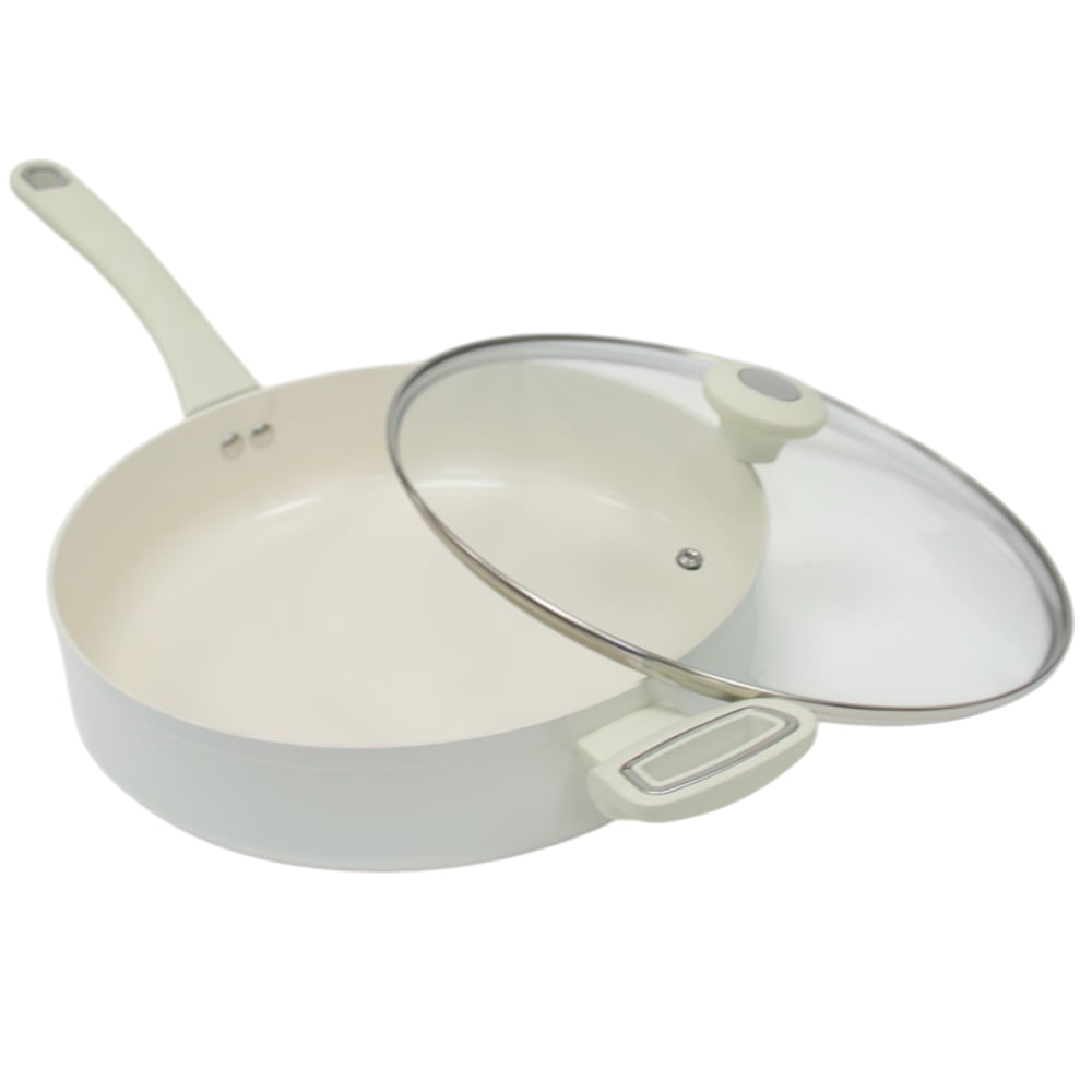 Sarten blanca con tapa 5 qt