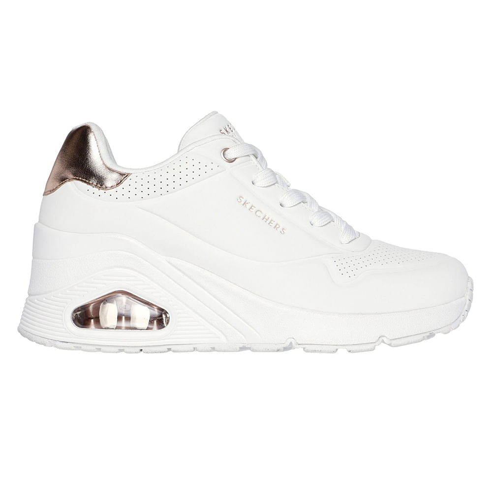 Zapato casual Skechers Uno Wedge color blanco para mujer