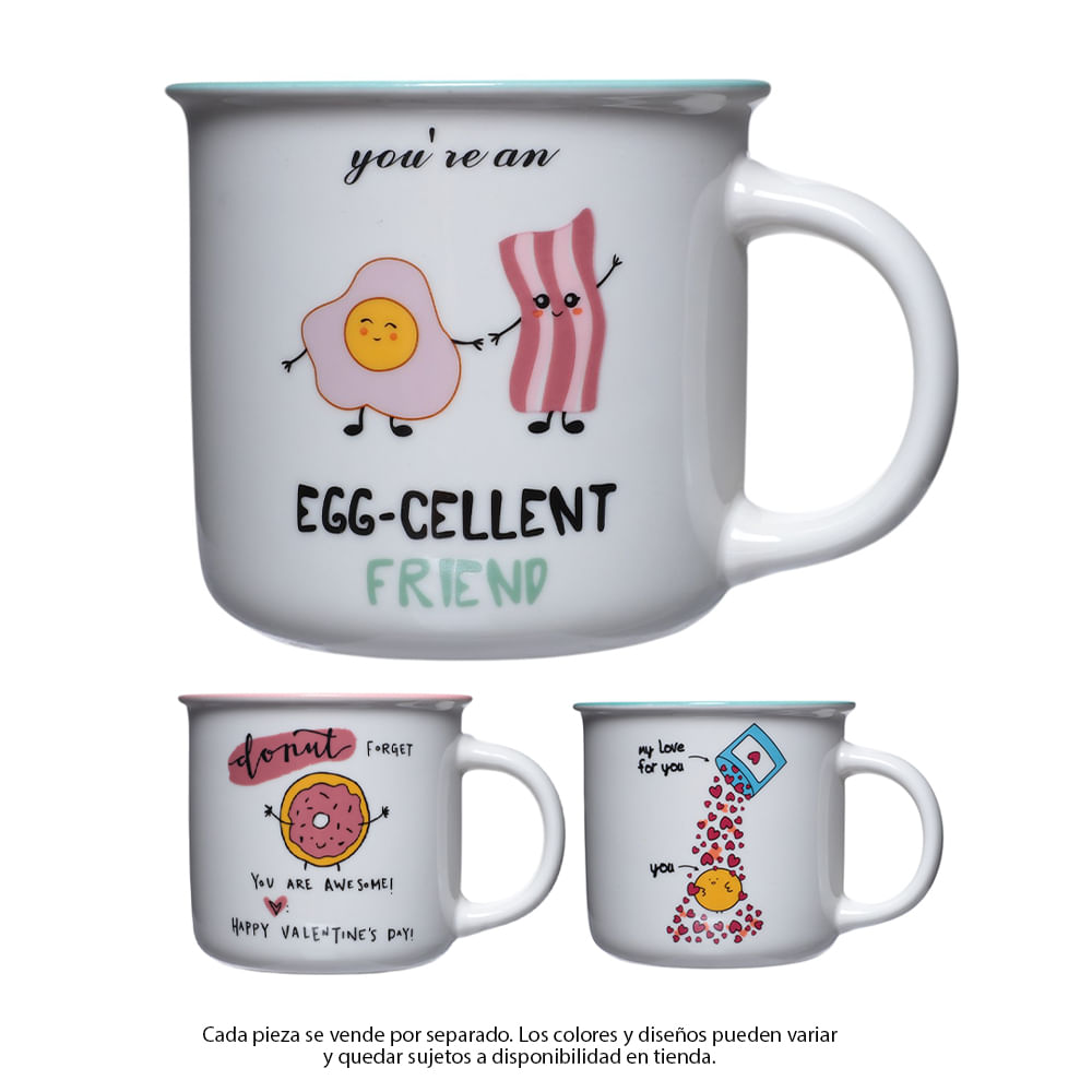 Taza de cerámica diseño surtido 390 ml (1 pieza)
