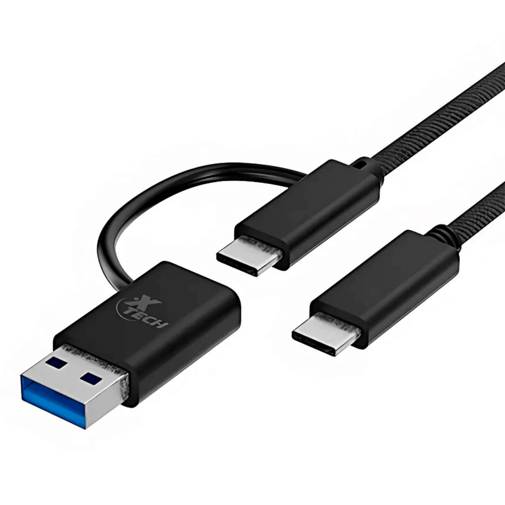Cable adaptador 2 en 1 USB-C a USB-C con dongle USB-A 2.0