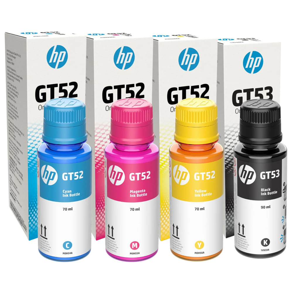 Pack de 4 botellas de tinta HP GT53/GT52 Original