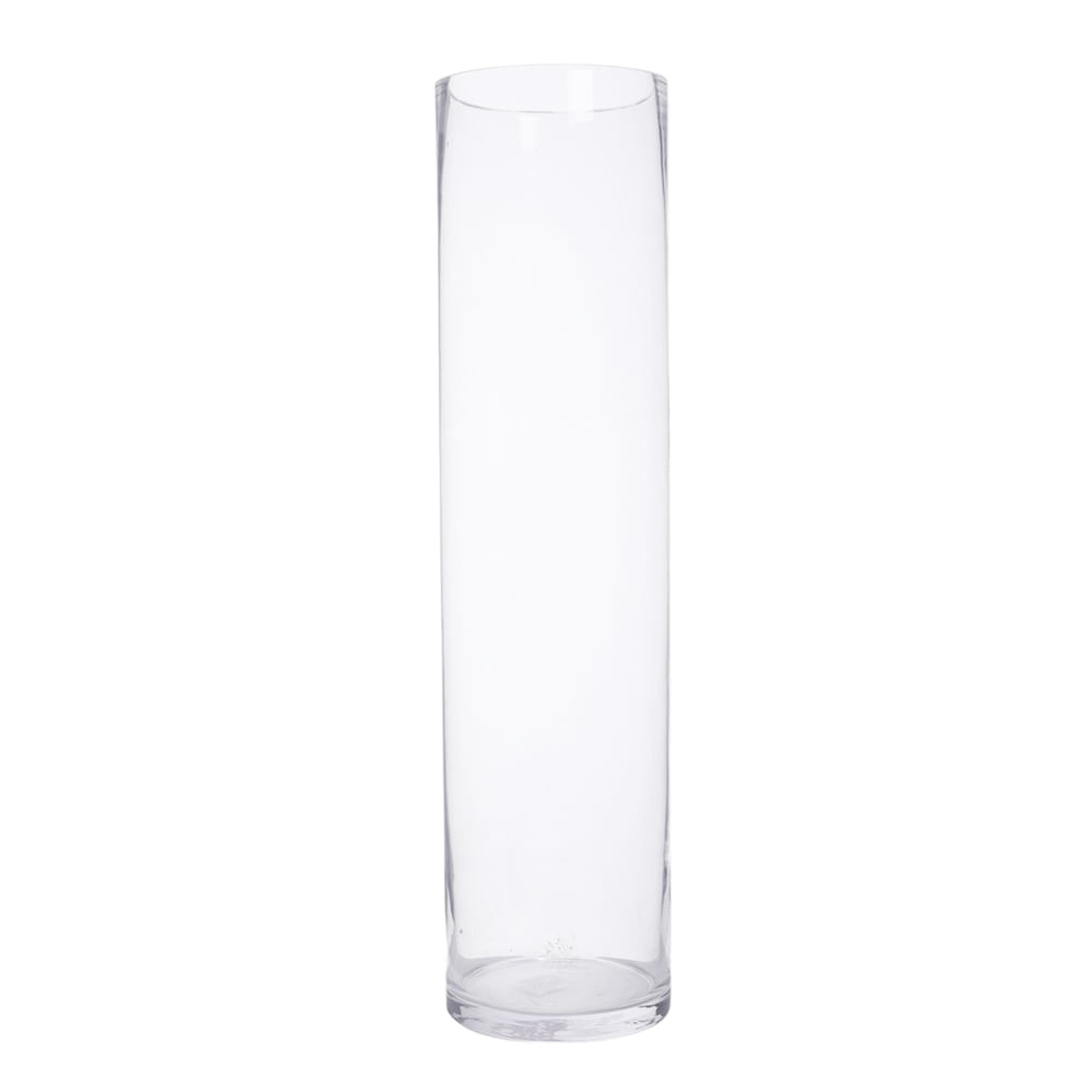 Florero cilíndrico de vidrio 15x60 cm