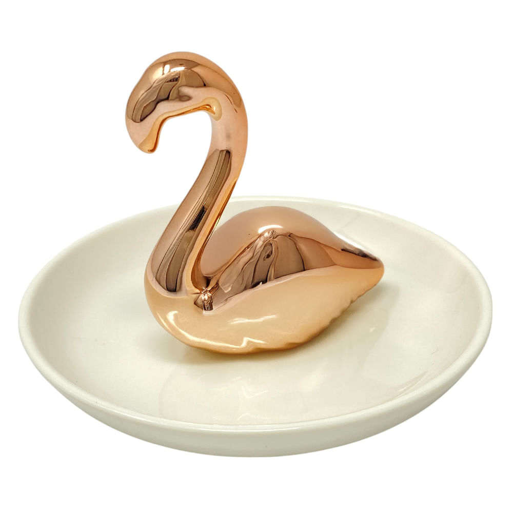 Joyero de bandeja con cisne 10x7 cm