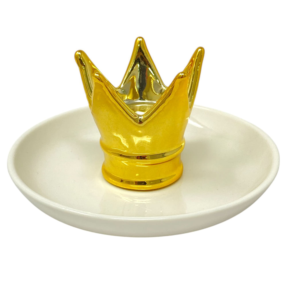 Joyero de bandeja con corona 10x7 cm