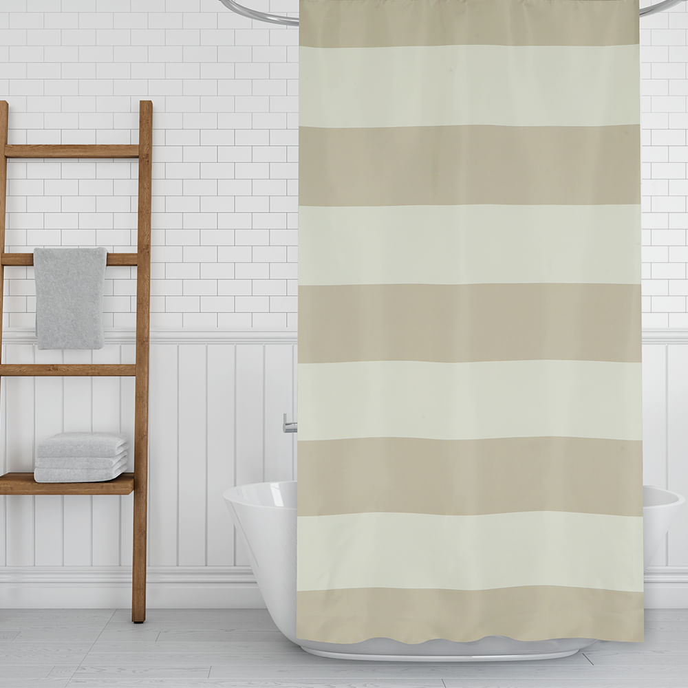 Cortina para baño estampado de franjas 180x180 cm