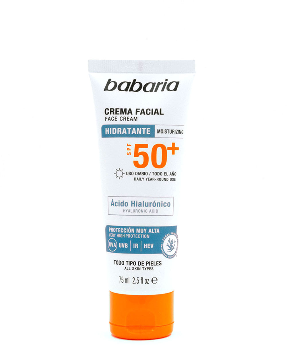 Crema Facial Solar con Ácido Hialurónico SPF50 75ml