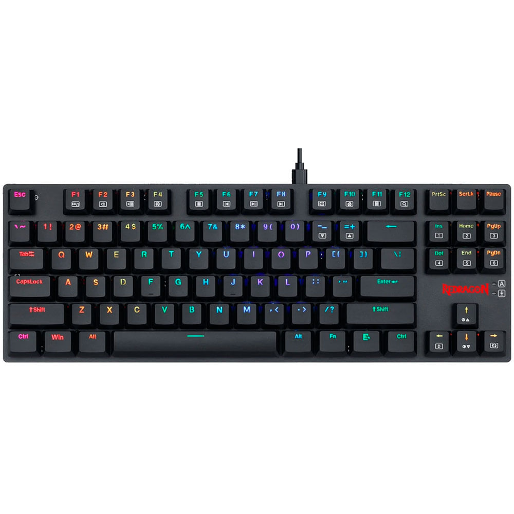 Teclado Mecánico Redragon APS TKL K607 LED RGB, Switch azul USB
