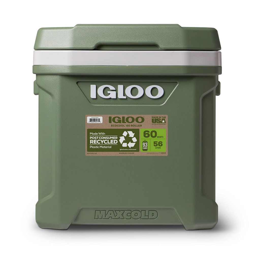 Hielera Igloo Ecocool Latitude 56.78 Litros (60qt) roller verde