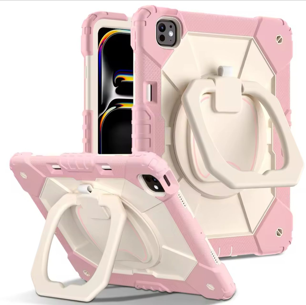 Case para iPad rosado a prueba de golpes