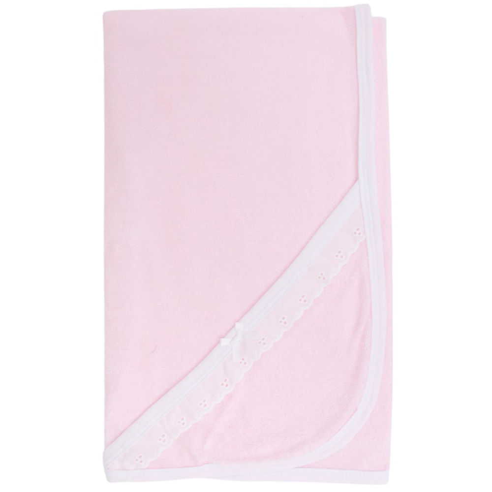 Toalla capuchón bicolor para bebé niña
