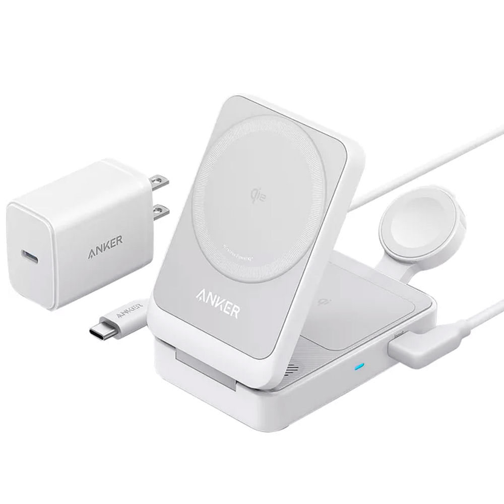 Estación de carga inalámbrico con Magsafe 3 en 1 blanco 15 Watts
