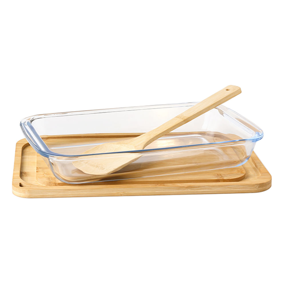 Set navideño bandeja para hornear de 2.2 litros y espátula de bambú