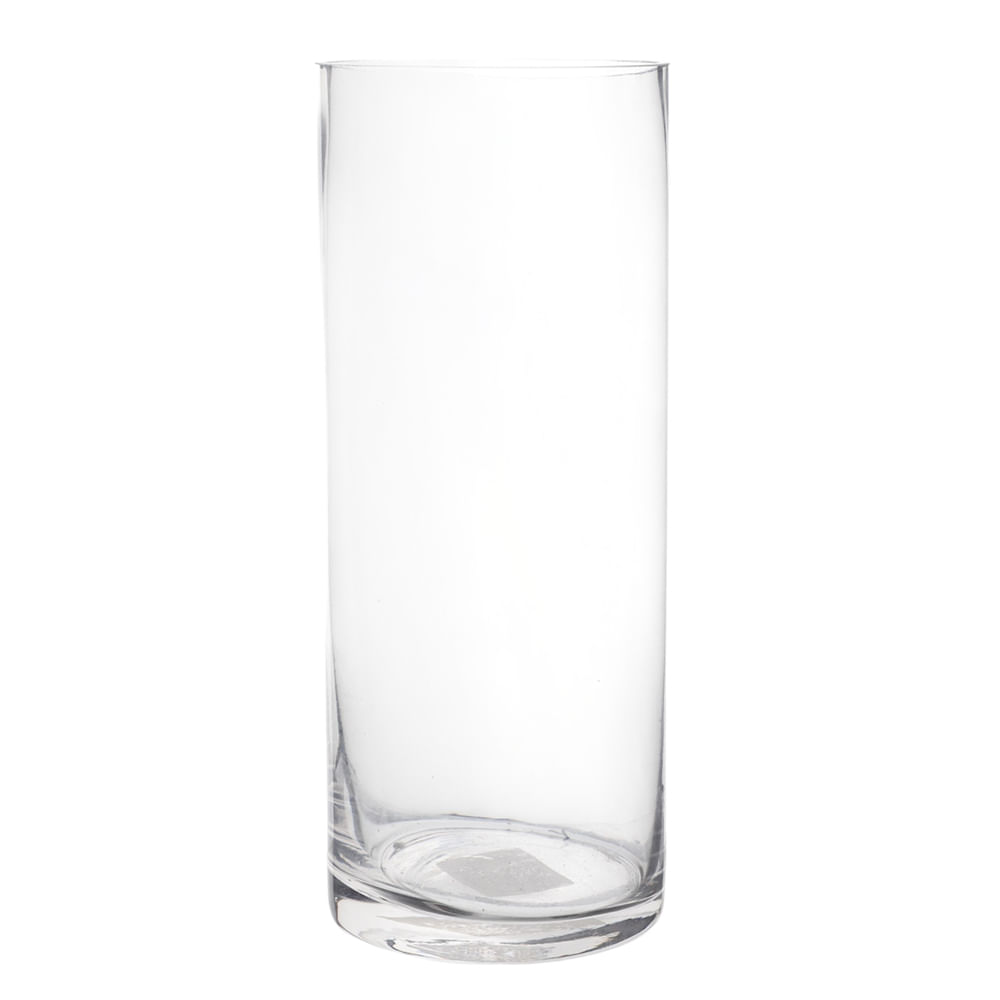 Florero cilíndrico de vidrio 10x25 cm