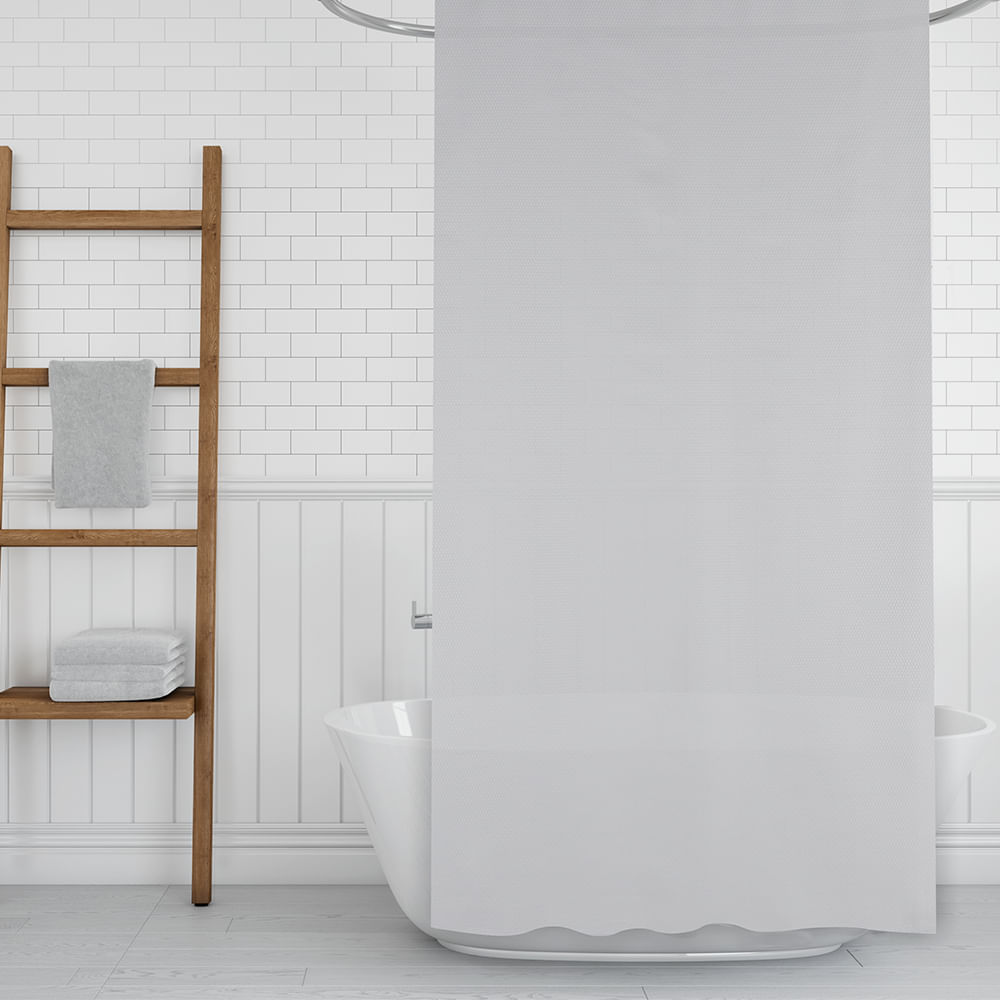 Cortina con textura para baño 180x180 cm