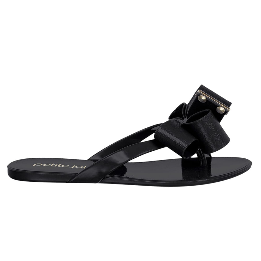 Sandalia flat color negro para mujer