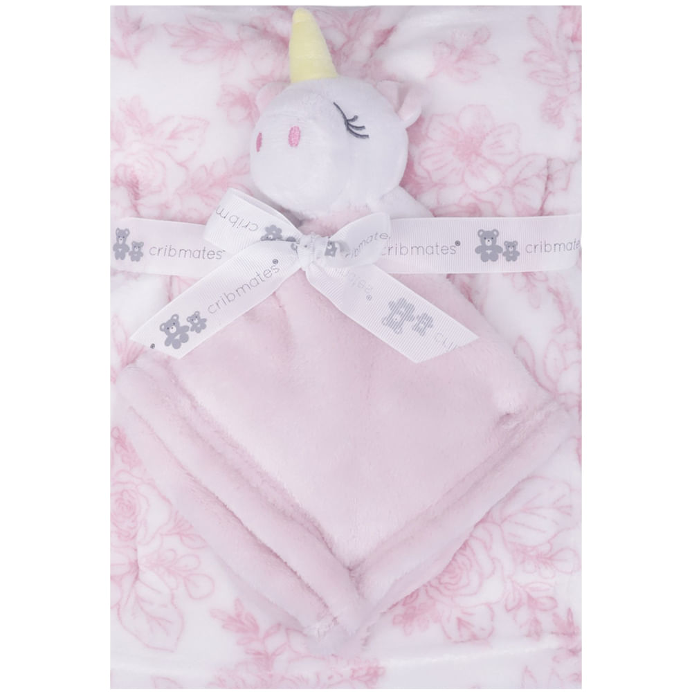 Frazada rosada con mantita de seguridad para bebé niña