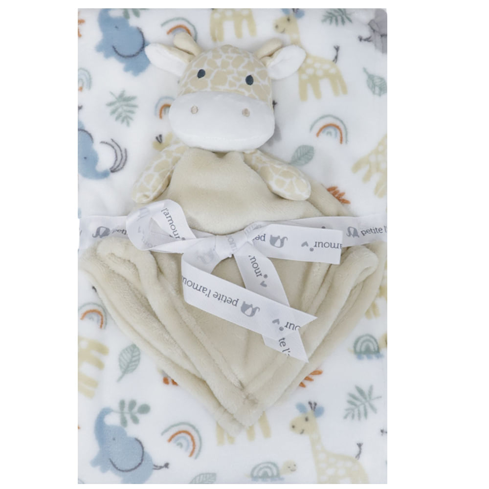 Frazada blanca con mantita de seguridad para bebé niño