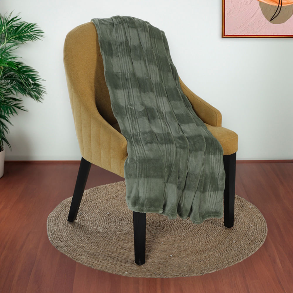 Frazada velvet cut sage de poliéster