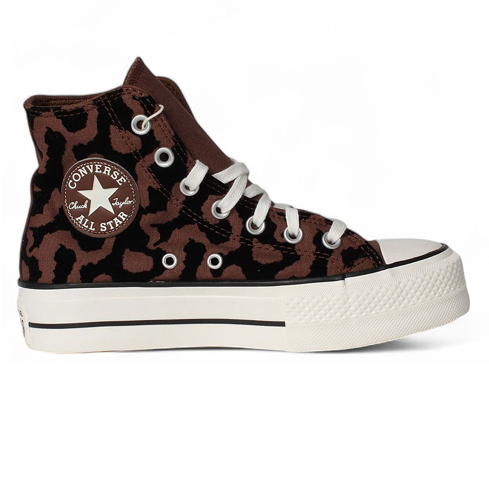 Zapato Converse Chuck Taylor Lift casual  color café para mujer