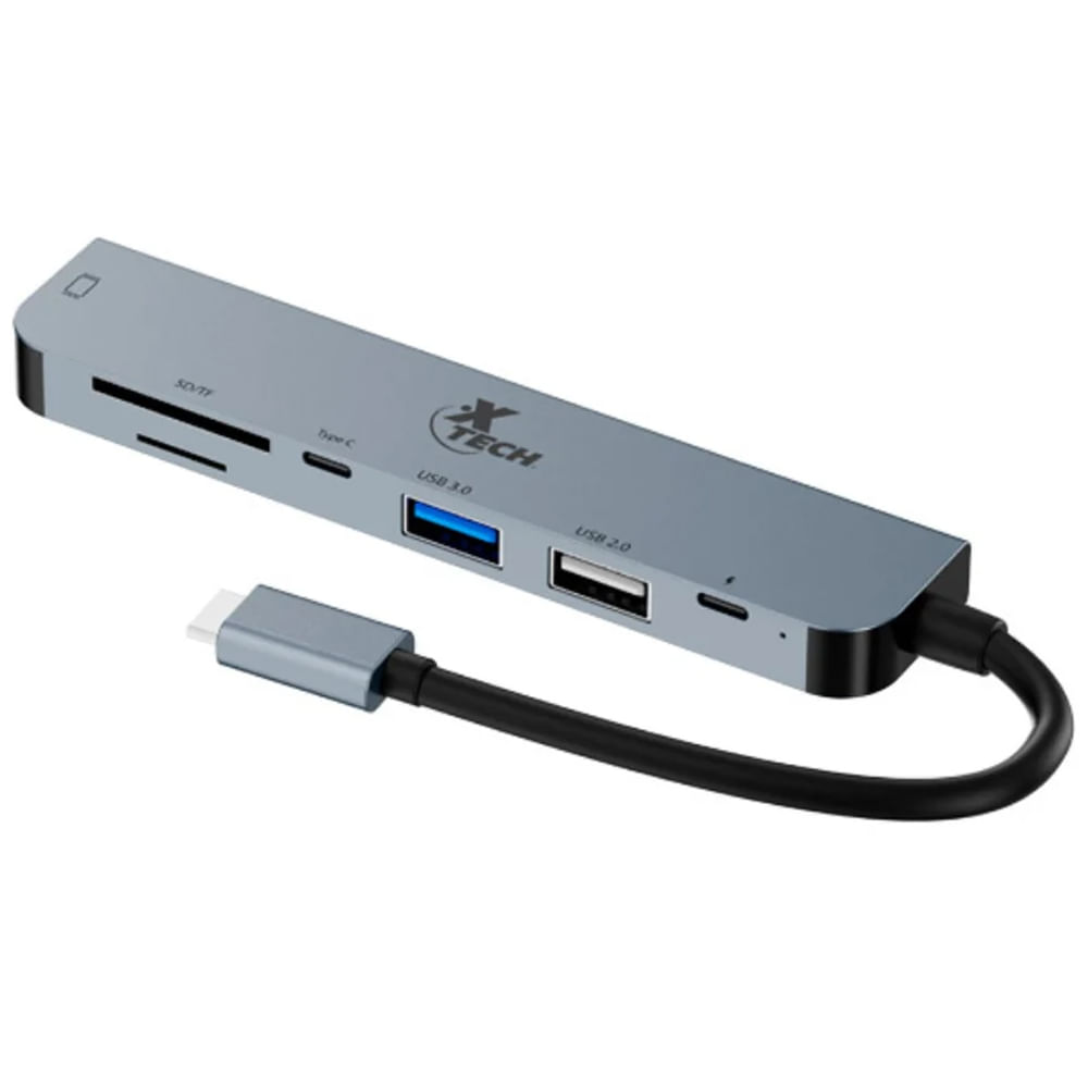 Adaptador multipuerto 7 en 1 con conexión USB-C