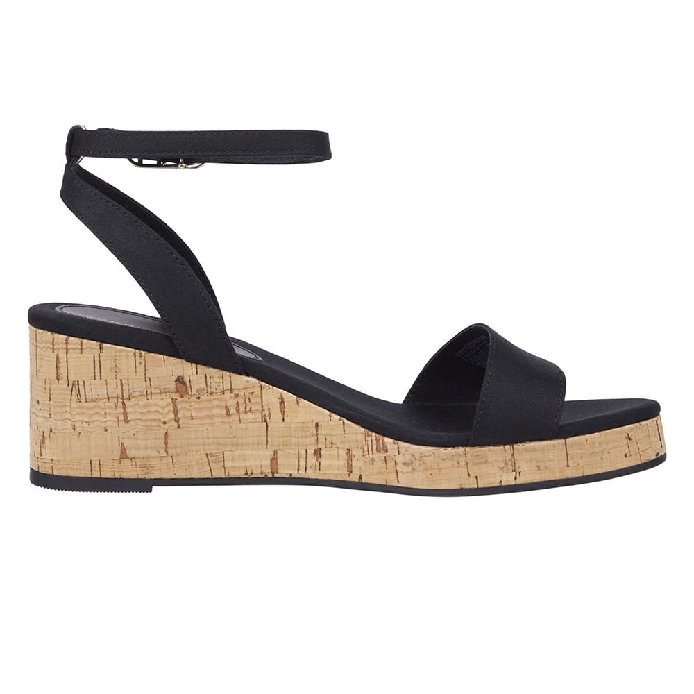 Sandalia casual Tommy Hilfiger color negro para mujer