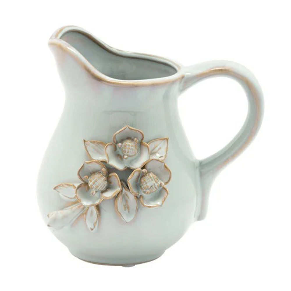 Maceta con diseño de jarra con flor 8.3x8.3x15.9 cm