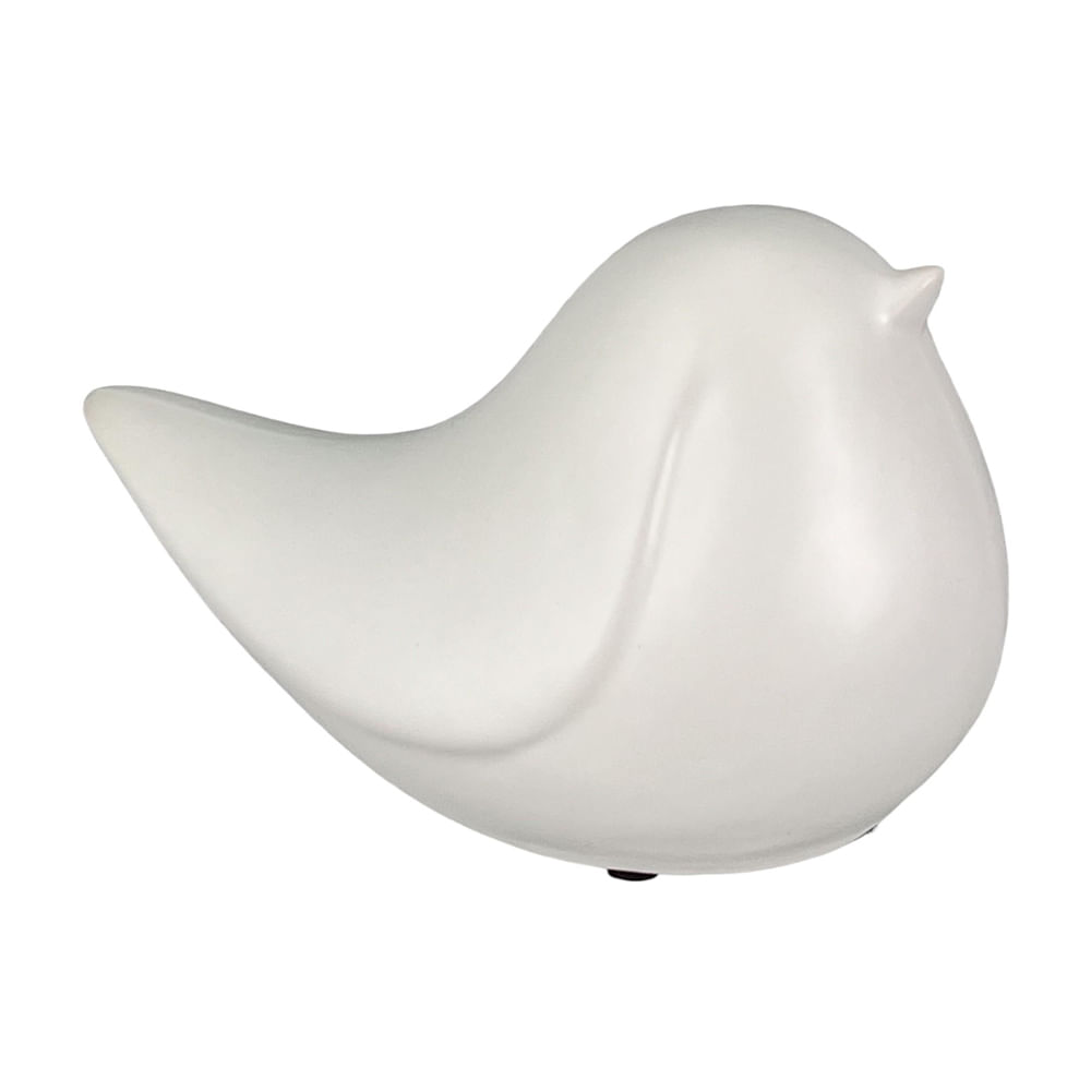 Pájaro decorativo blanco 11.50x20.50x13 cm