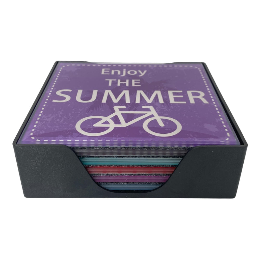 Set de 6 porta vasos de vidrio