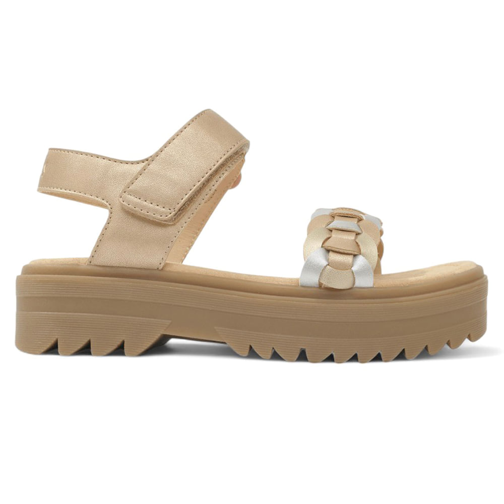 Sandalia casual Colloky color dorado para niña