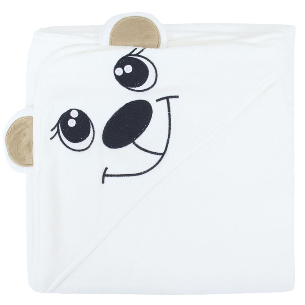 Toalla bicolor con bordado para bebé niño