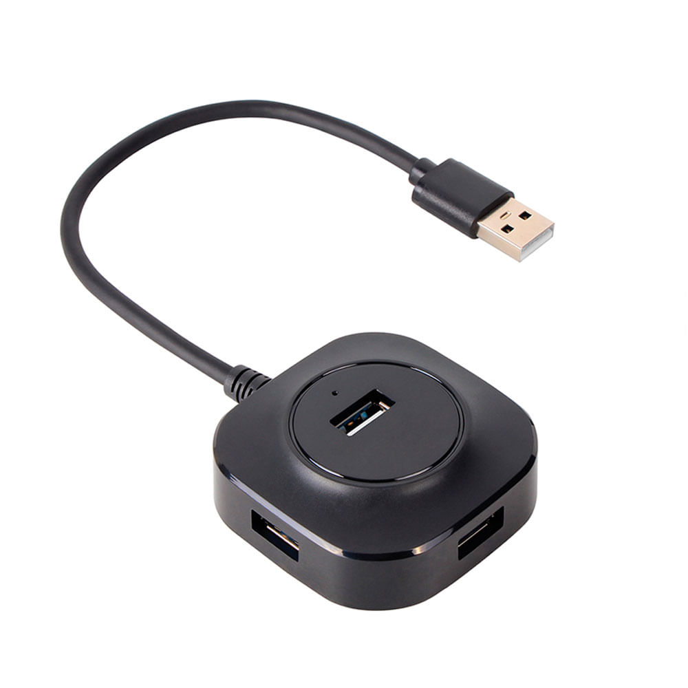 Hub USB Cuadrado VCOM 4 Puertos DH207 – USB 2.0