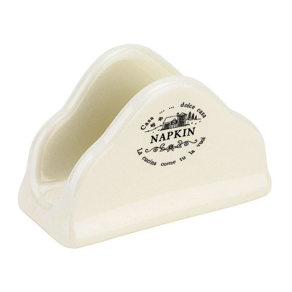 Servilletero de cerámica color blanco