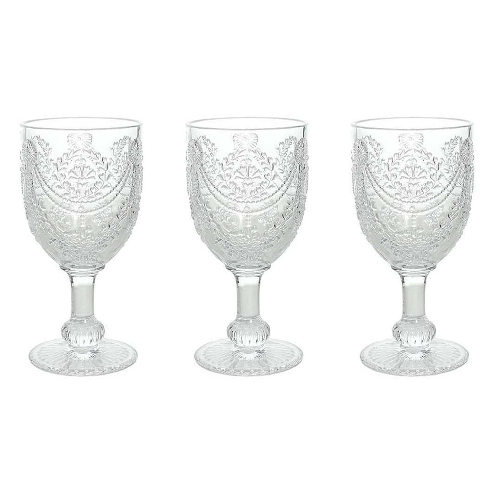 Set de 3 copas de vidrio