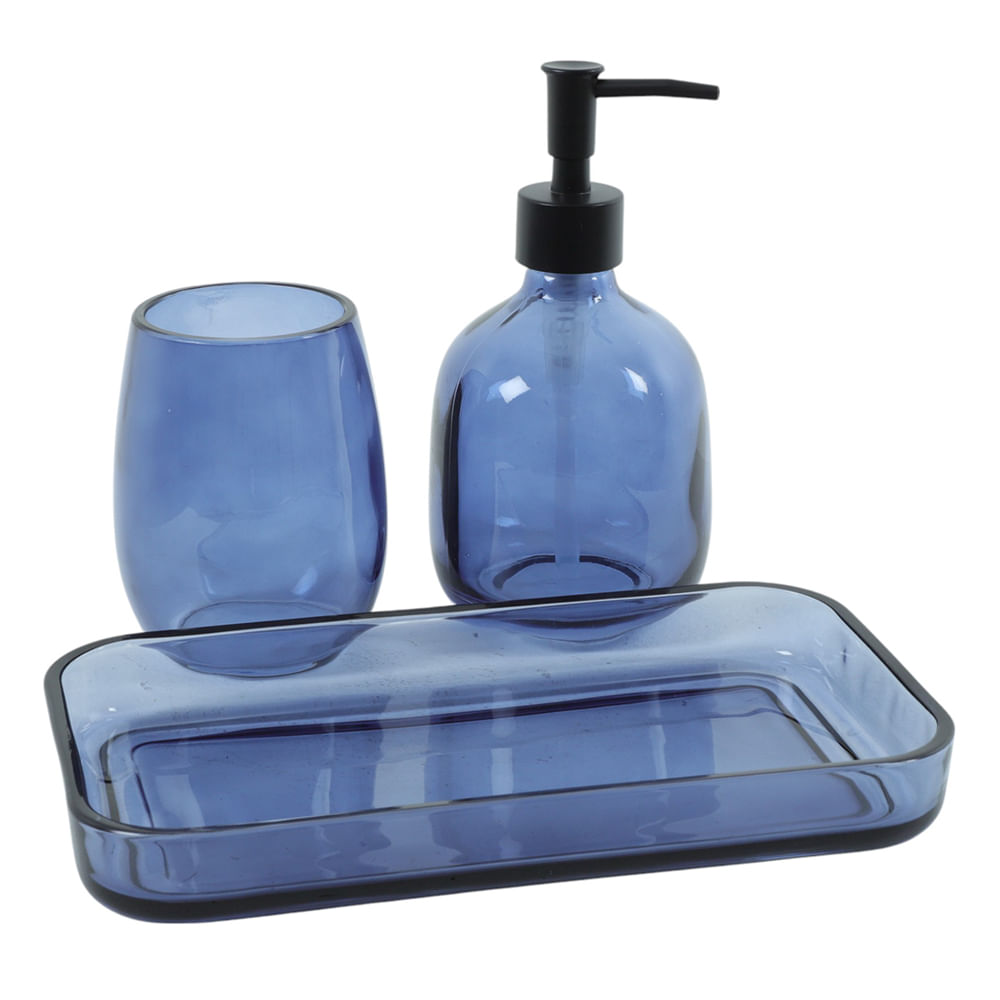 Set 3 piezas de vidrio para baño