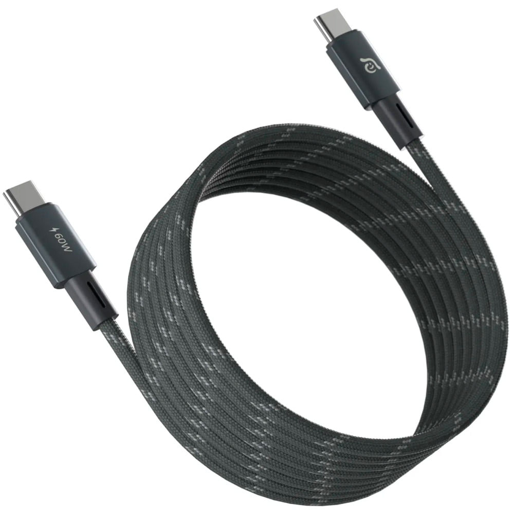 Cable de carga magnético tipo-C 60w 2mt gris