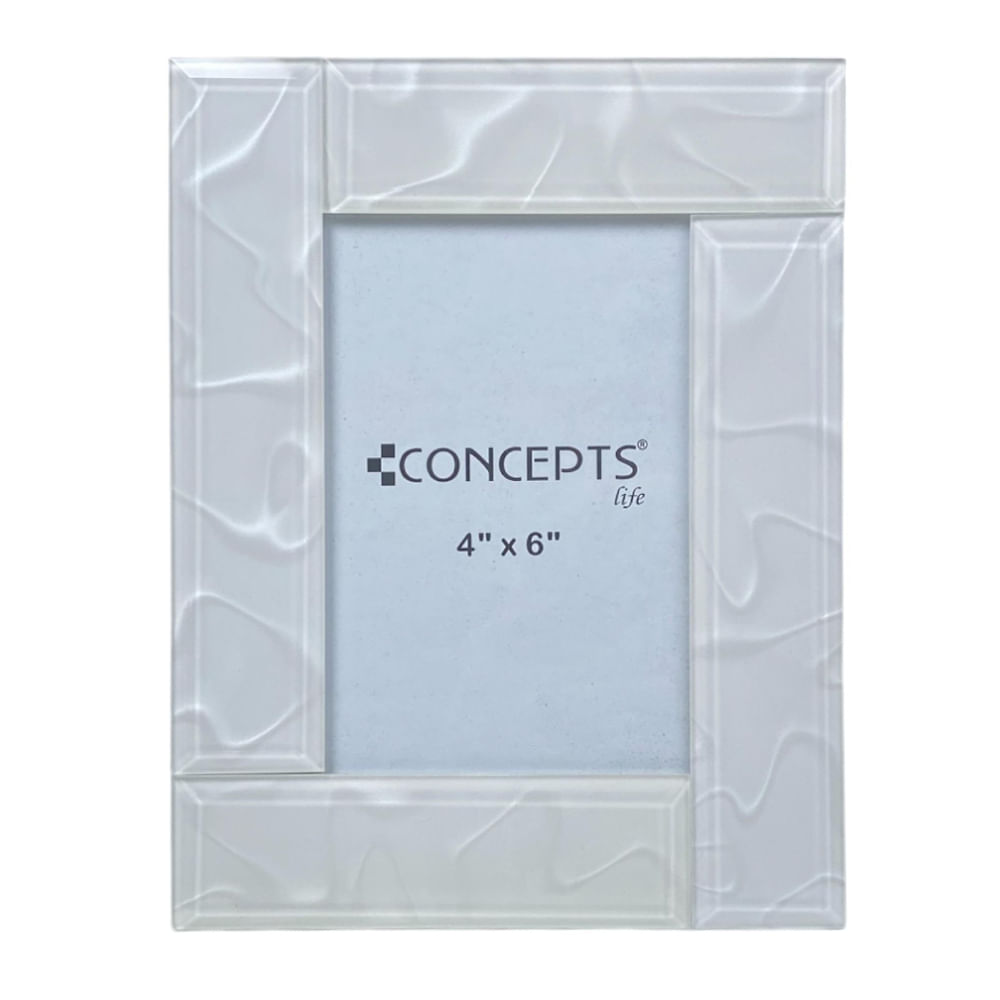 Portarretrato de vidrio blanco  10.16x15.24cm