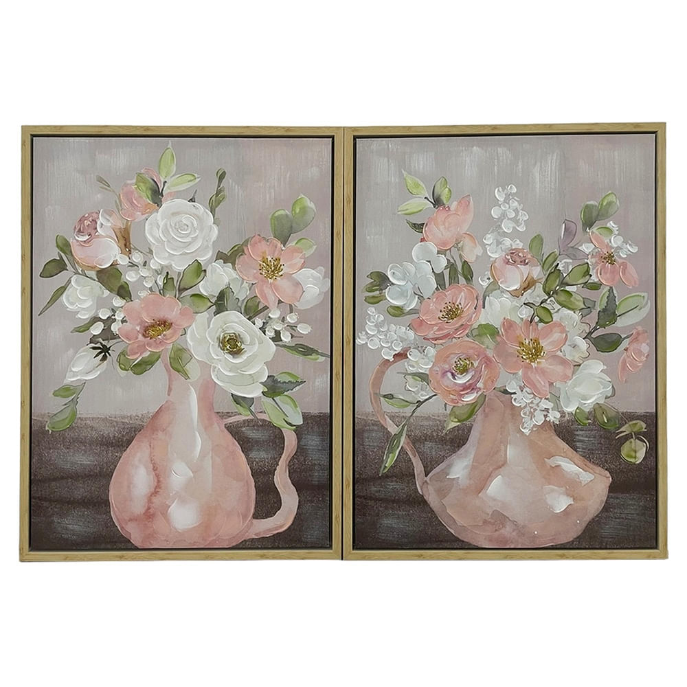 Cuadro de jarrón floral 60x4x80cm