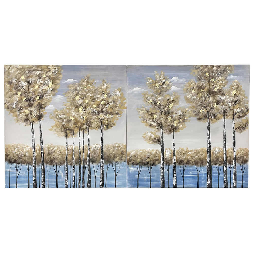 Cuadro abstracto de árboles 100x3x100cm