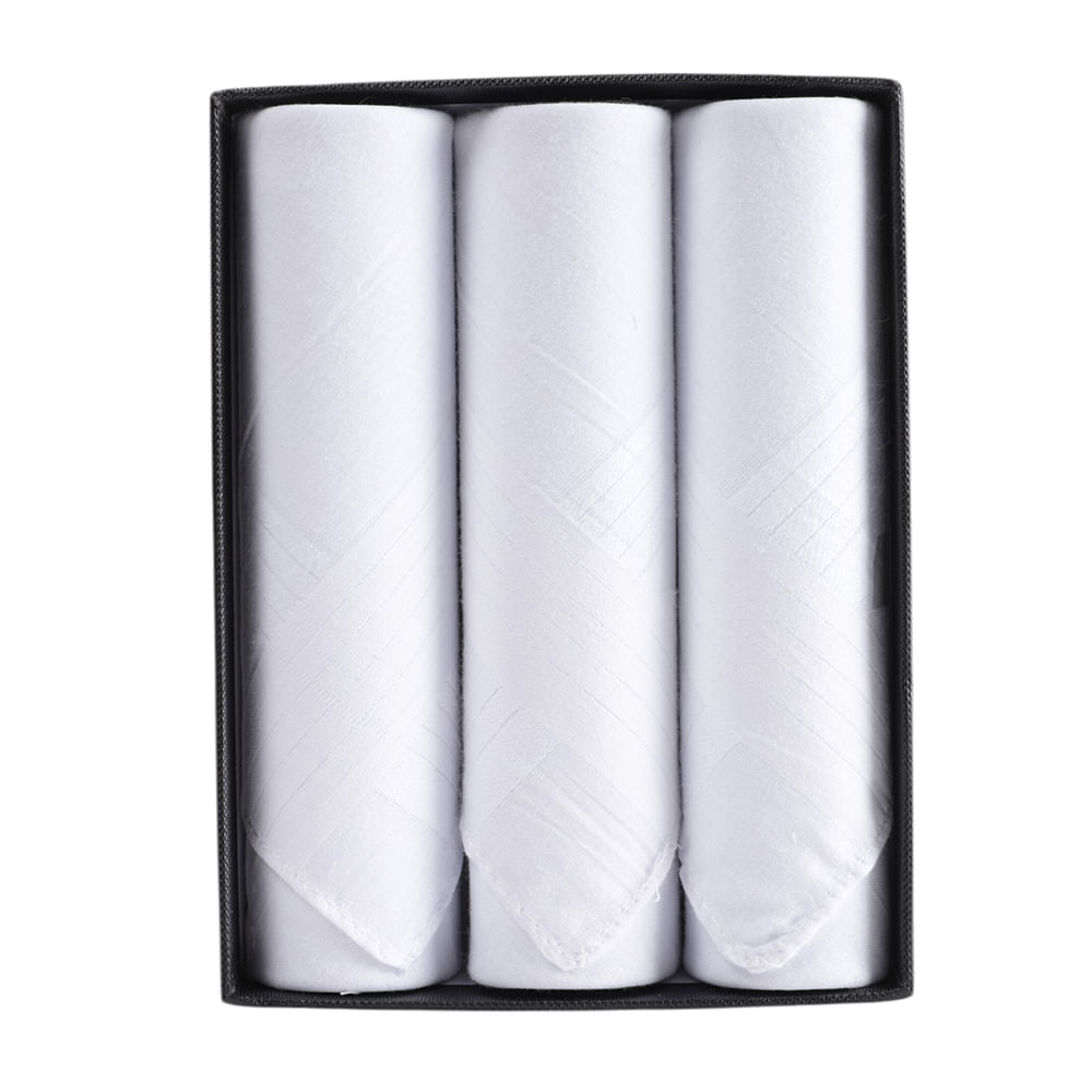 Pack de 3 pañuelos Umo Lorenzo blancos texturizados para hombre