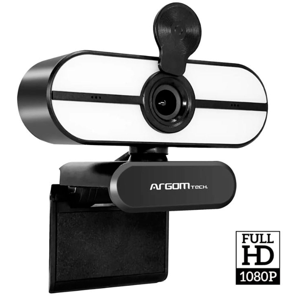 Cámara web con luz LED y micrófono