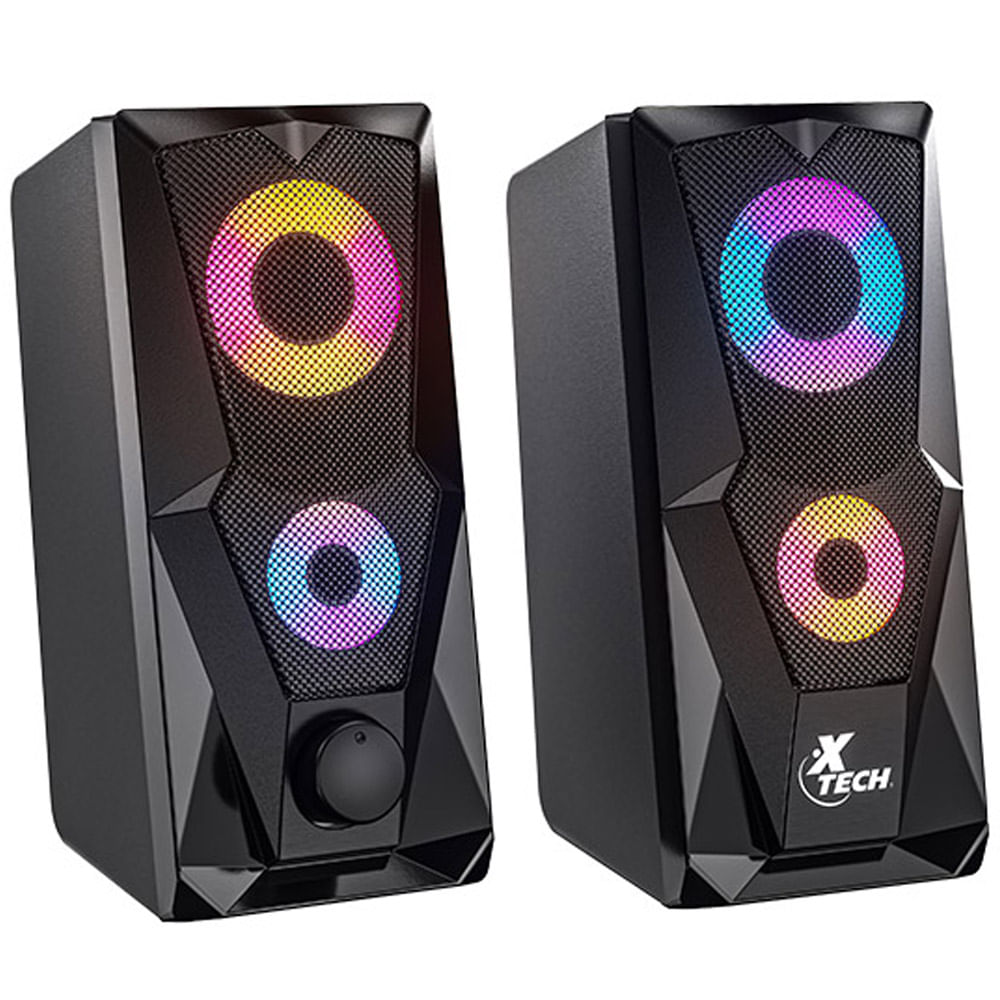 Parlantes Estéreo Multimedia con Iluminación LED para PC