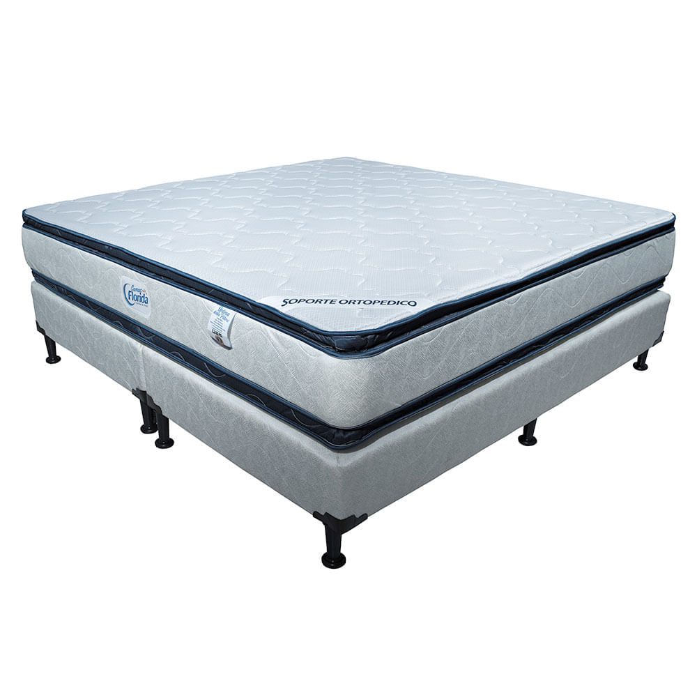 Cama Florida Soporte  Semi Ortopedico Comfort Medio Doble Pillow - Optima Doble Pillow