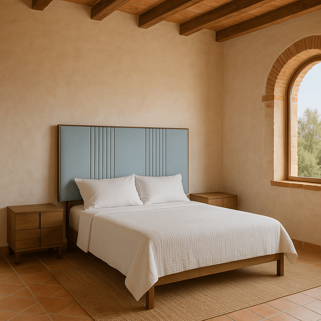 Respaldo king con mesas de noche Atenas