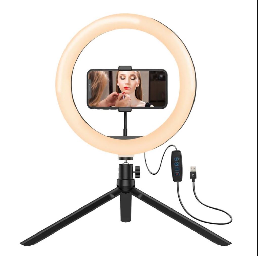 Anillo de luz LED SpotLight 9315 de 8" con mini trípode